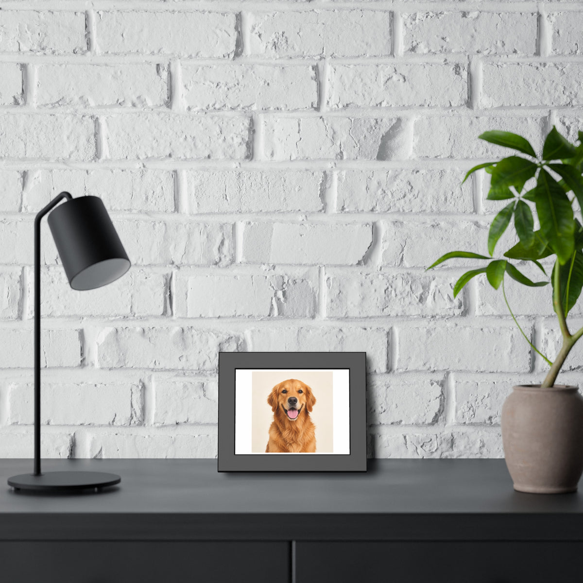 Golden Retriever Framed Poster — Smiling Dog Wall Art