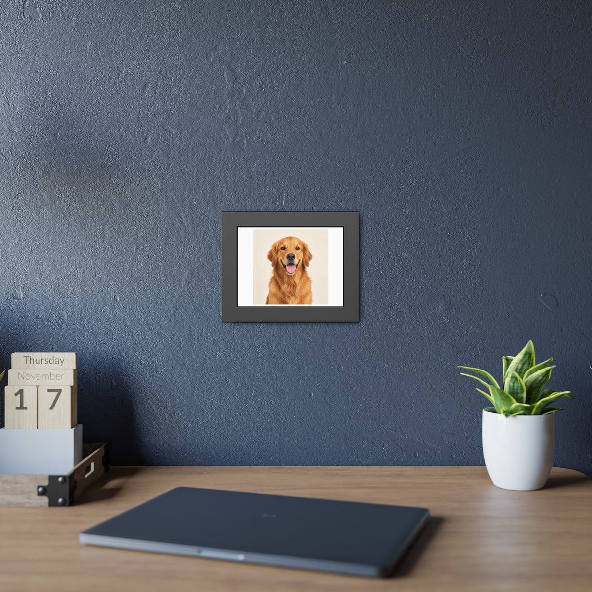 Golden Retriever Framed Poster — Smiling Dog Wall Art