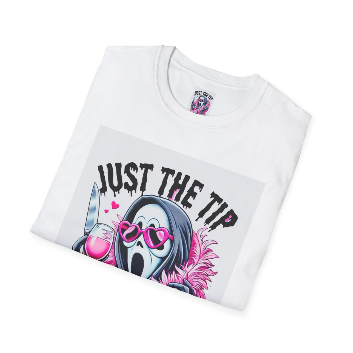 Just The Tip I Promise T-Shirt — Funny Scream Mask Graphic Tee