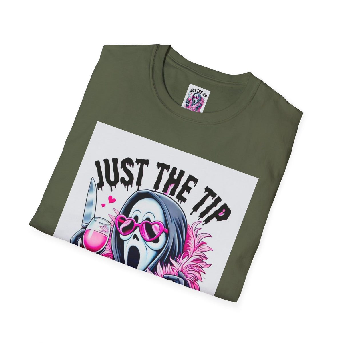 Just The Tip I Promise T-Shirt — Funny Scream Mask Graphic Tee